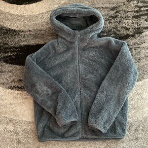 Aritzia TNA Grey Sherpa Fleece Zipup Hoodie Size S